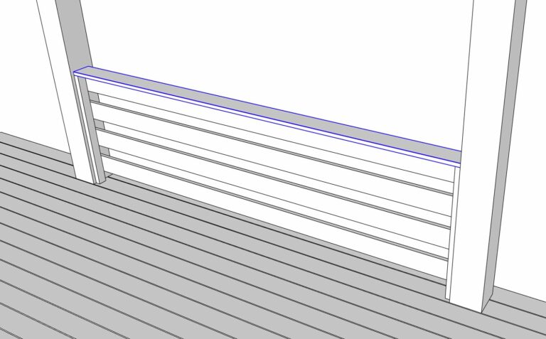 How to Build Horizontal Deck Railing - Plank and Pillow